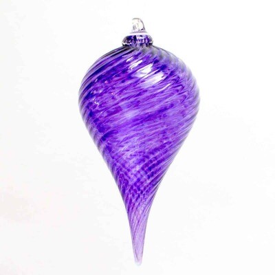 TWISTED OPTIC BLOWN GLASS ORNAMENT FINIAL