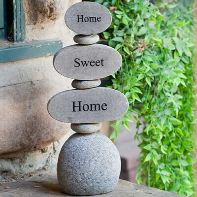 21517 STACKED ROCK SCULPTURE HOME SWEET HOME