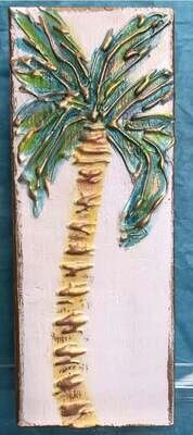 3.5&quot; X 9&quot; Palm Tree Handmade Painted - TROPICAL BRIGHT