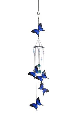 11046 BLUE BUTTERFLY SPIRAL WIND CHIME