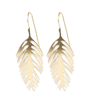 FLORA PALM LEAF EARRING BRASS