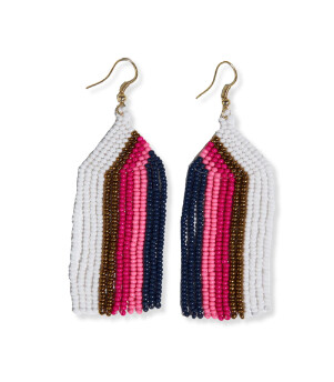 VERTICAL STRIPE FRINGE HOT PINK