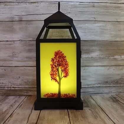 SEASONS GLASS &amp; METAL LANTERN - LARGE