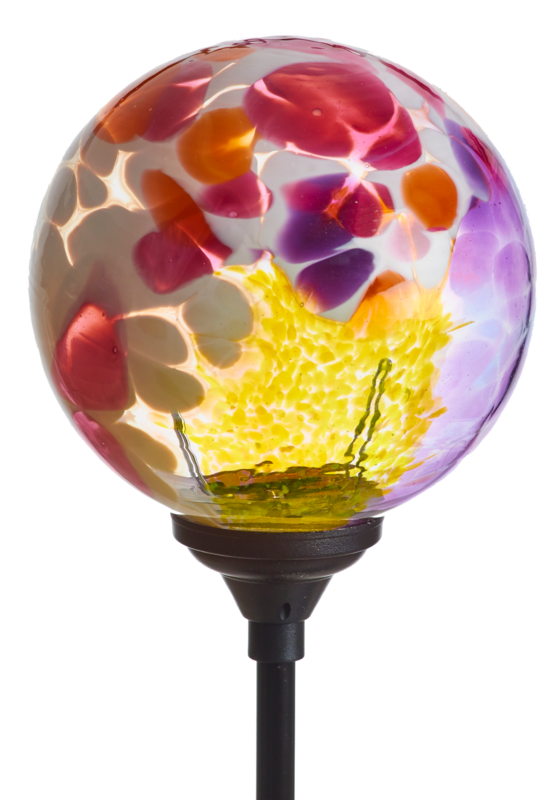 GLASS ORB SOLAR GARDEN STAKE - FAIRY BALL DESIGN