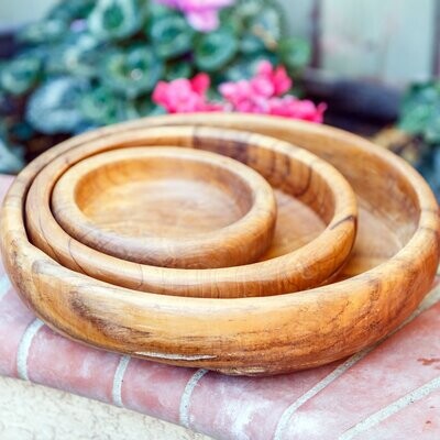 TEAK NESTING BOWL - MED (12&quot; DIAMETER)