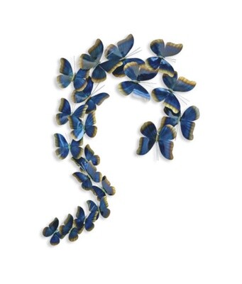 BLUE MORPHO BUTTERFLY S FLIGHT METAL WALL SCULPTURE MM044S