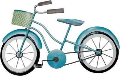 BEACH BIKE SINGLE (AQUA) METAL WALL SCULPTURE
