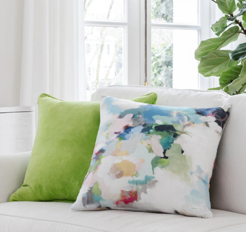 APPLE GREEN VELVET PILLOW