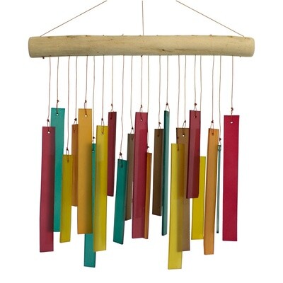 878-BO RECTANGLES GLASS WIND CHIME - BODHI COLORS