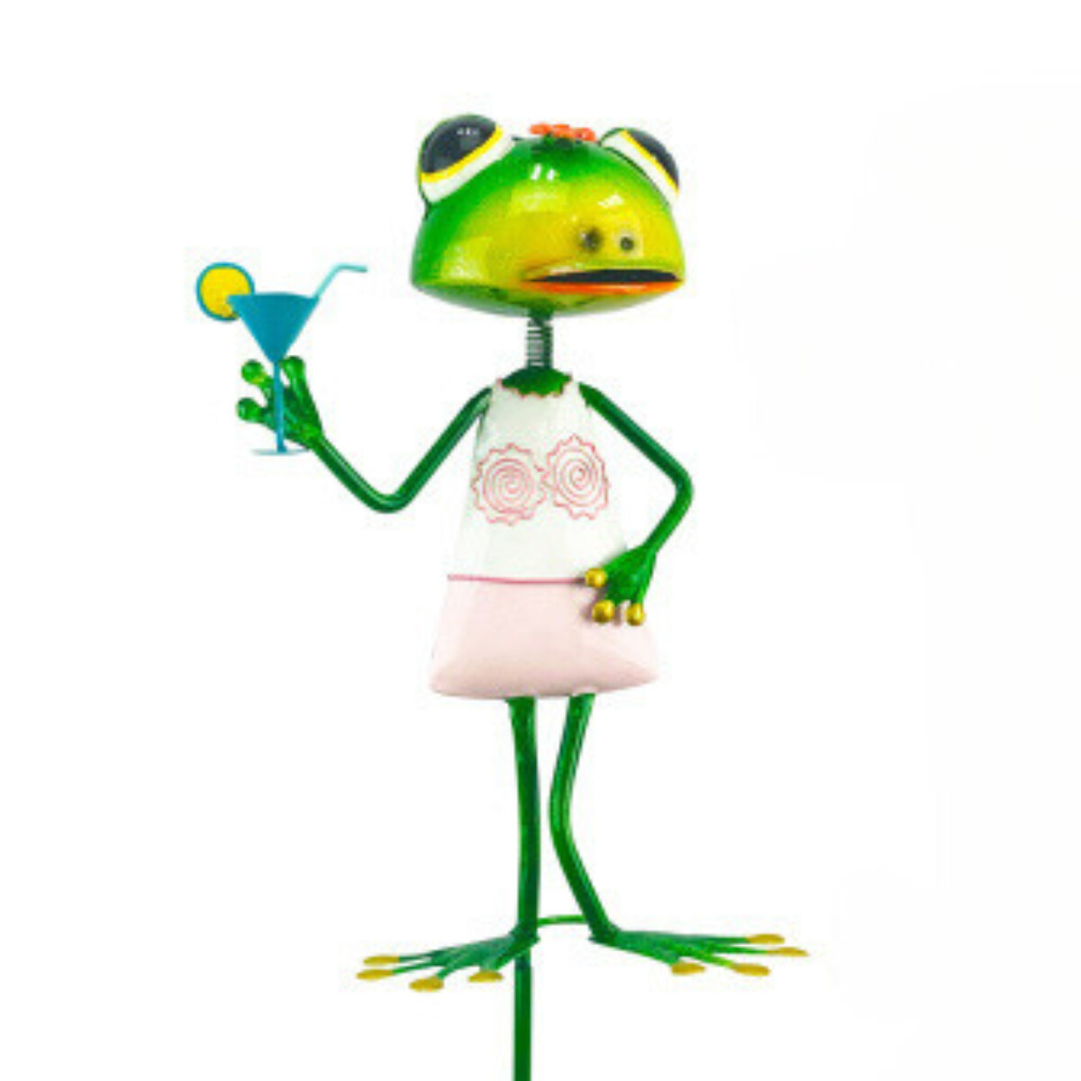 GARDEN STAKE FROG w/ MARGARITA