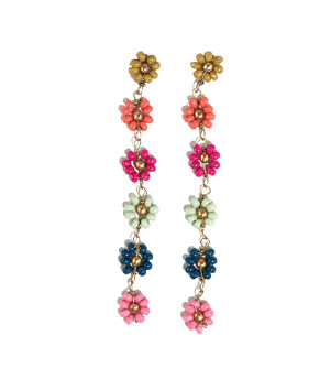 FLOWER CHAIN RAINBOW EARRINGS