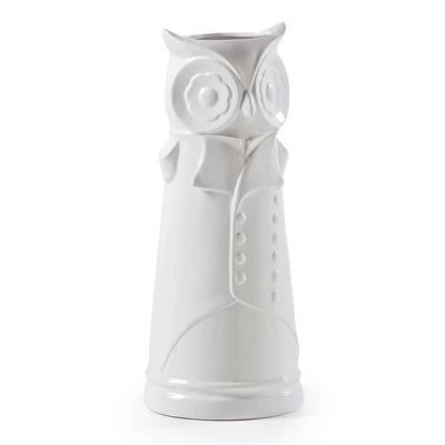 CERAMIC WHITE OWL UMBRELLA STAND