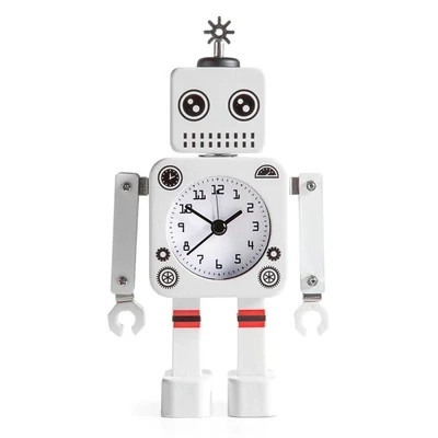 ROBOT ALARM CLOCK - WHITE