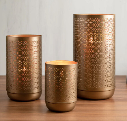 KASBAH METAL HURRICANE CANDLE HOLDER - LARGE (12&quot;)