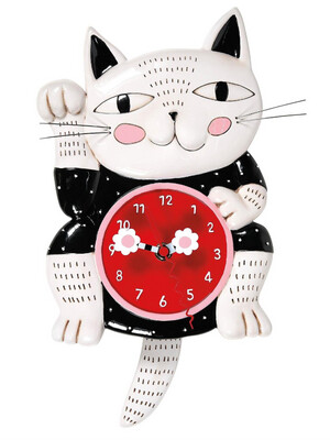 CLOCK LUCKY CAT
