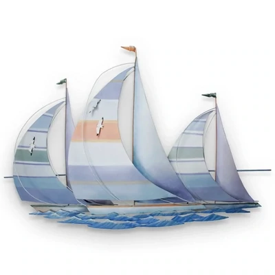 SAILBOAT REGATTA METAL WALL ART CA721