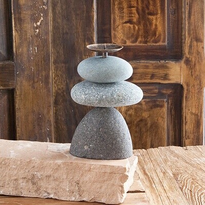 Triple Cairn Candle Holder