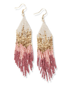CLAIRE OMBRE FRINGED PINK EARRINGS