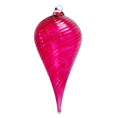 TWISTED OPTIC BLOWN GLASS ORNAMENT FINIAL