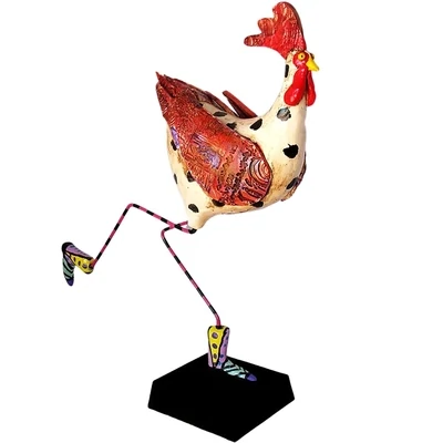 FLIGHT OF FANCY - HENNY RUNNING - ROOSTER SCULPTURE