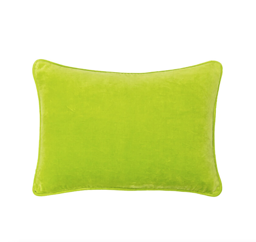 APPLE GREEN VELVET PILLOW
