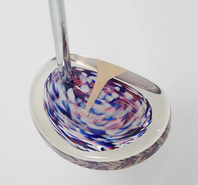 MALLET STYLE GLASS PUTTER - RED, WHITE &amp; BLUE