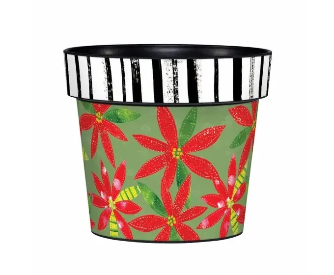 ART POT 6&quot; - Holly Jolly Poinsettia
