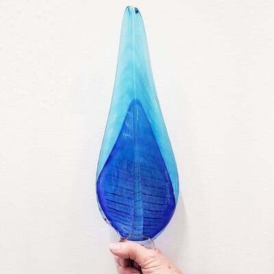 Hand Sculpted Luminous Glass Leaves - Single