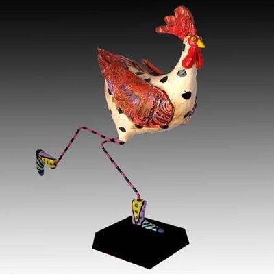 FLIGHT OF FANCY - HENNY RUNNING - ROOSTER SCULPTURE