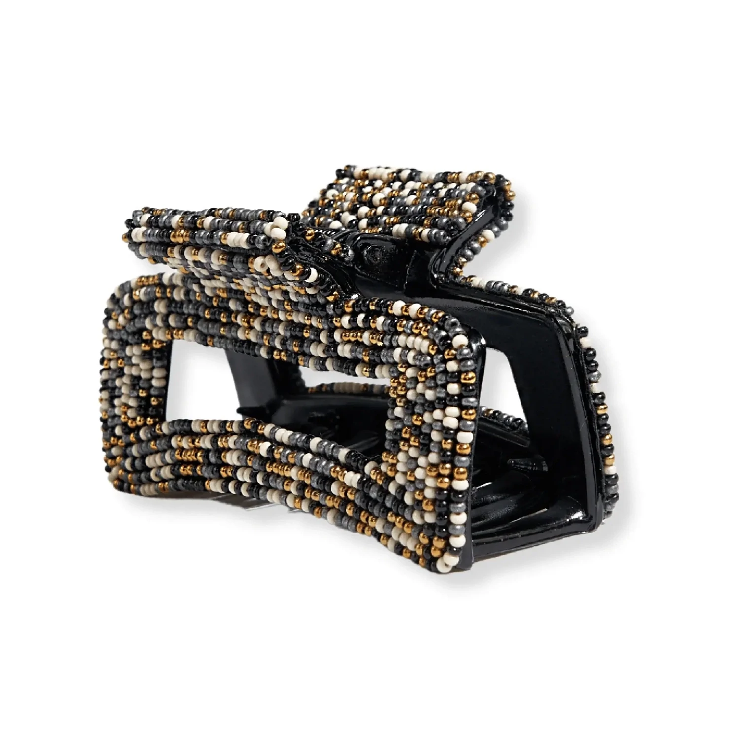 Lola confetti beaded hair claw clip black and white