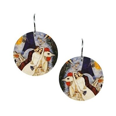 CHAGALL LES FIANCES DISC EARRING 3/4&quot;