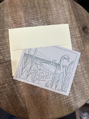 Letterpress Notecard MUTE SWAN