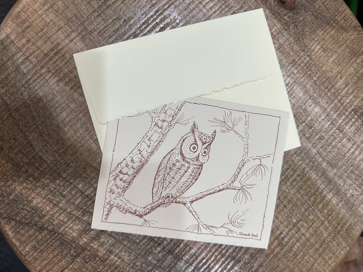 Letterpress Notecard SCREECH OWL