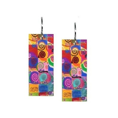 KLIMT PATTERN - Med Rectangle EARRING