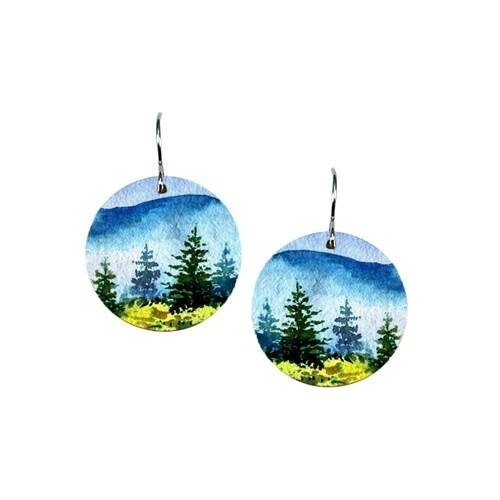 WATERCOLOR VISTA EARRING - 3/4&quot; DISC
