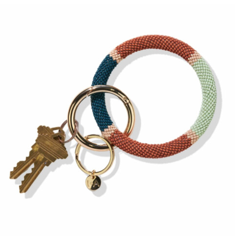 Chloe color block key ring desert