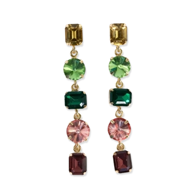 Priscilla 5-tier mixed stones drop earrings highlands