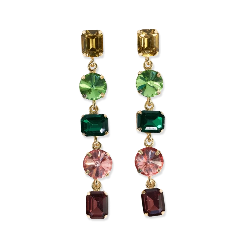 Priscilla 5-tier mixed stones drop earrings highlands