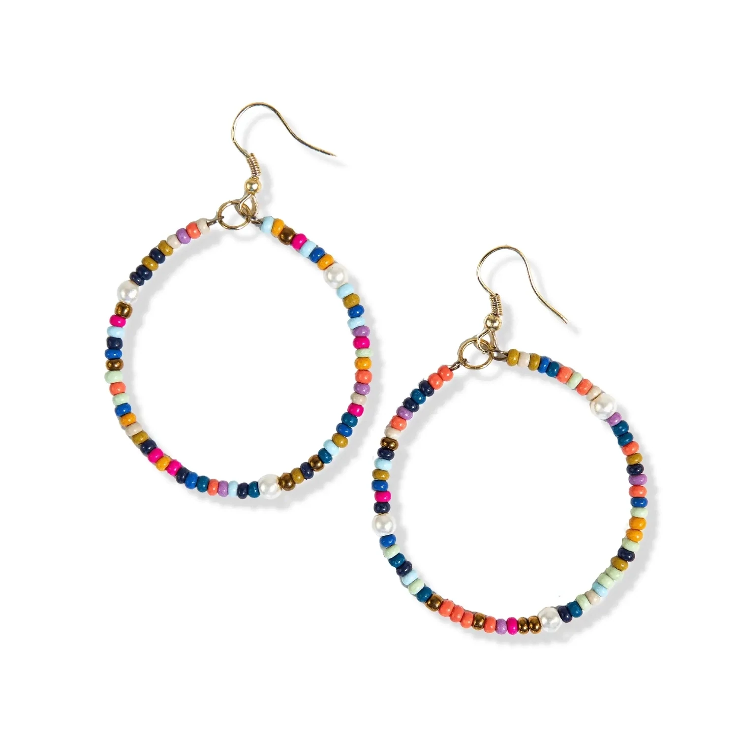 Lucille confetti beaded hoop earrings multicolor