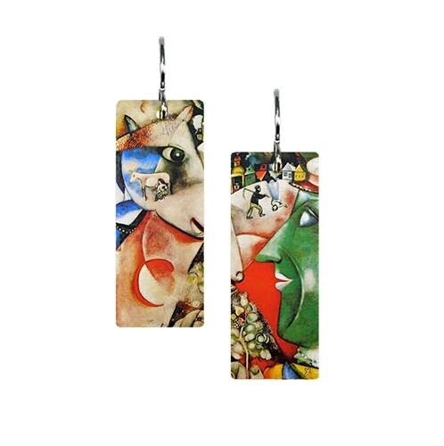 I AND THE VILLAGE CHAGALL - Med Rectangle EARRING