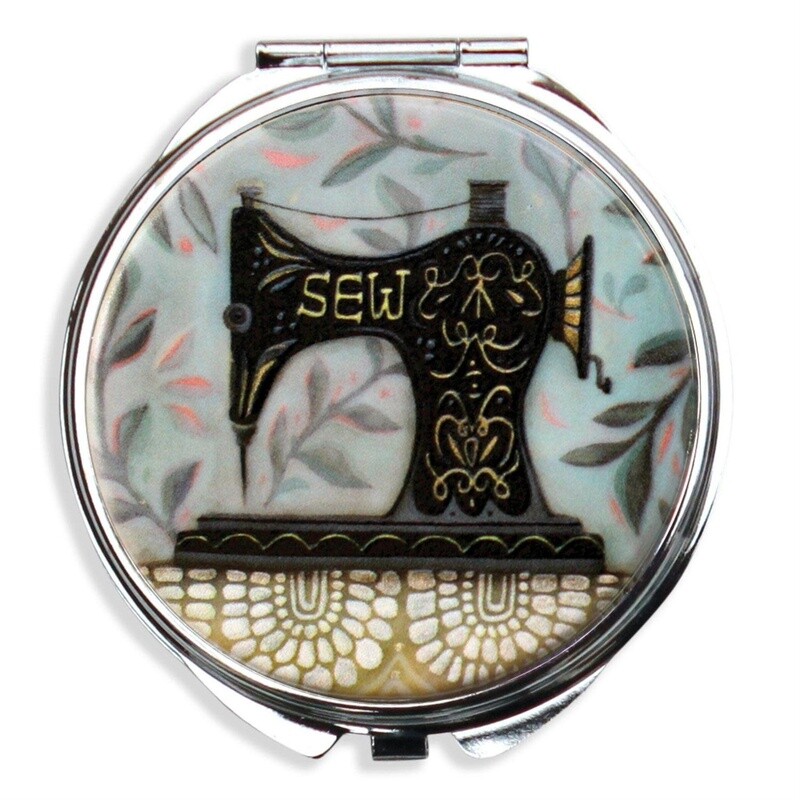 TRINKET / PILL BOX W MIRROR - STITCH