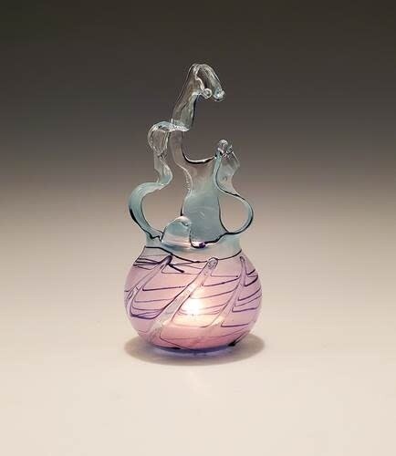 Teal Hyacinth Raindrop Candle Holder