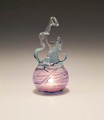 Teal Hyacinth Raindrop Candle Holder