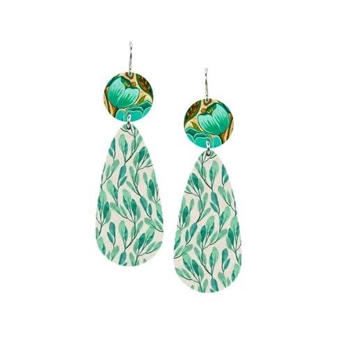 TULIP VINES EARRING - Teardrop w/Disc