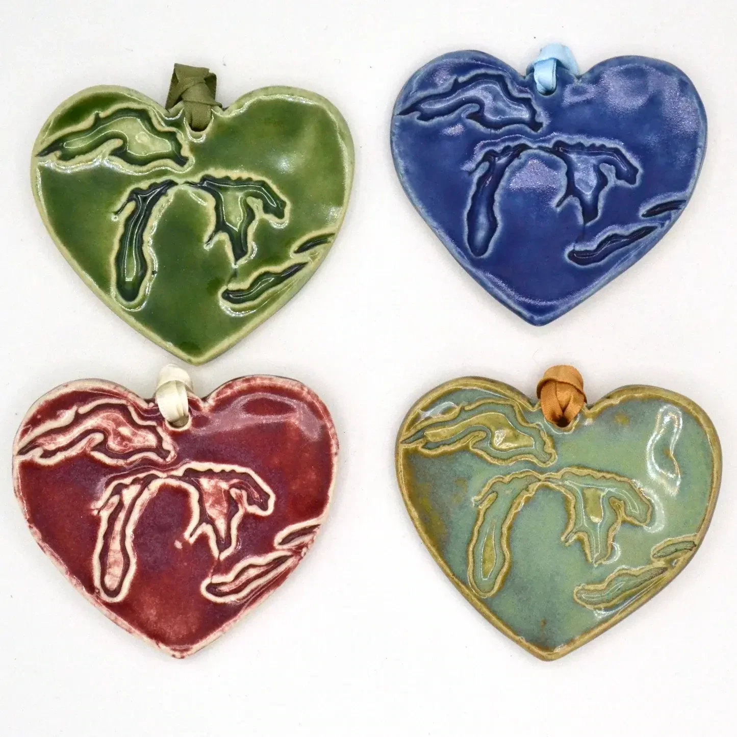 HEART OF MICHIGAN ORNAMENT - TURQUOISE
