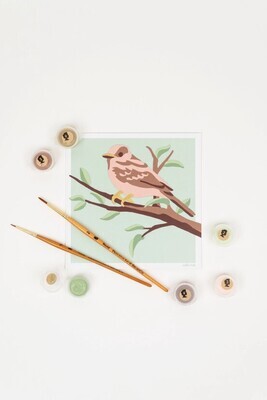 MINI PAINT-BY-NUMBER KIT - SPARROW