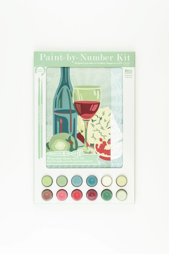 PAINT-BY-NUMBER KIT - WINE &amp; CHEESE STILL LIFE