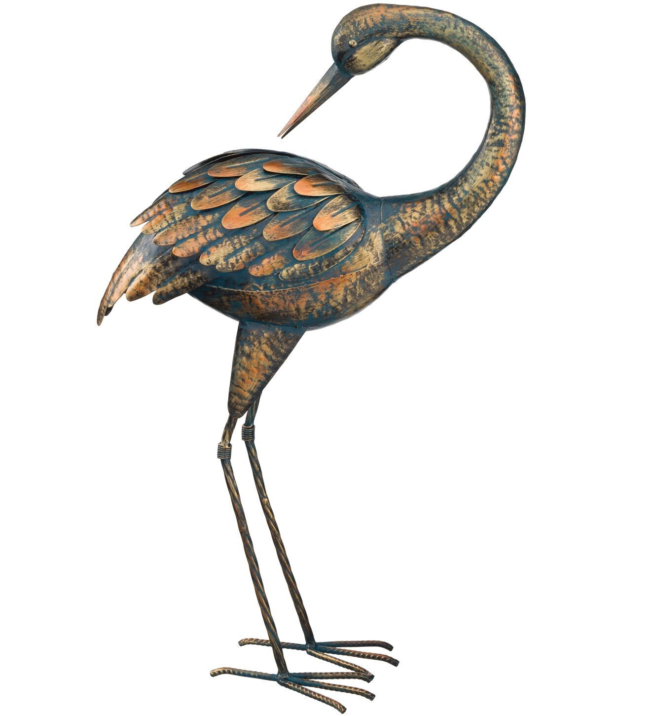 Patina Crane 21.5&quot; - Preening