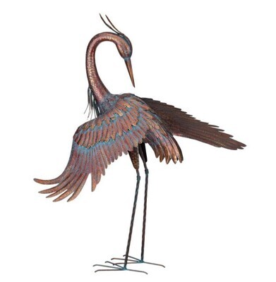 Copper Patina Heron 44&quot; - Preening