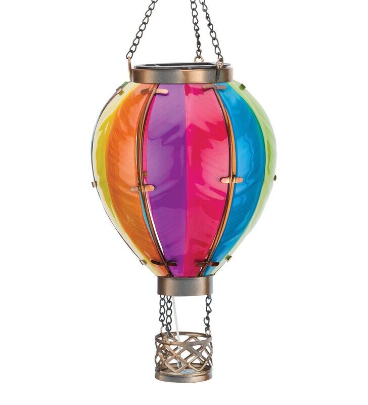 Hot Air Balloon Solar Lantern - Small Rainbow